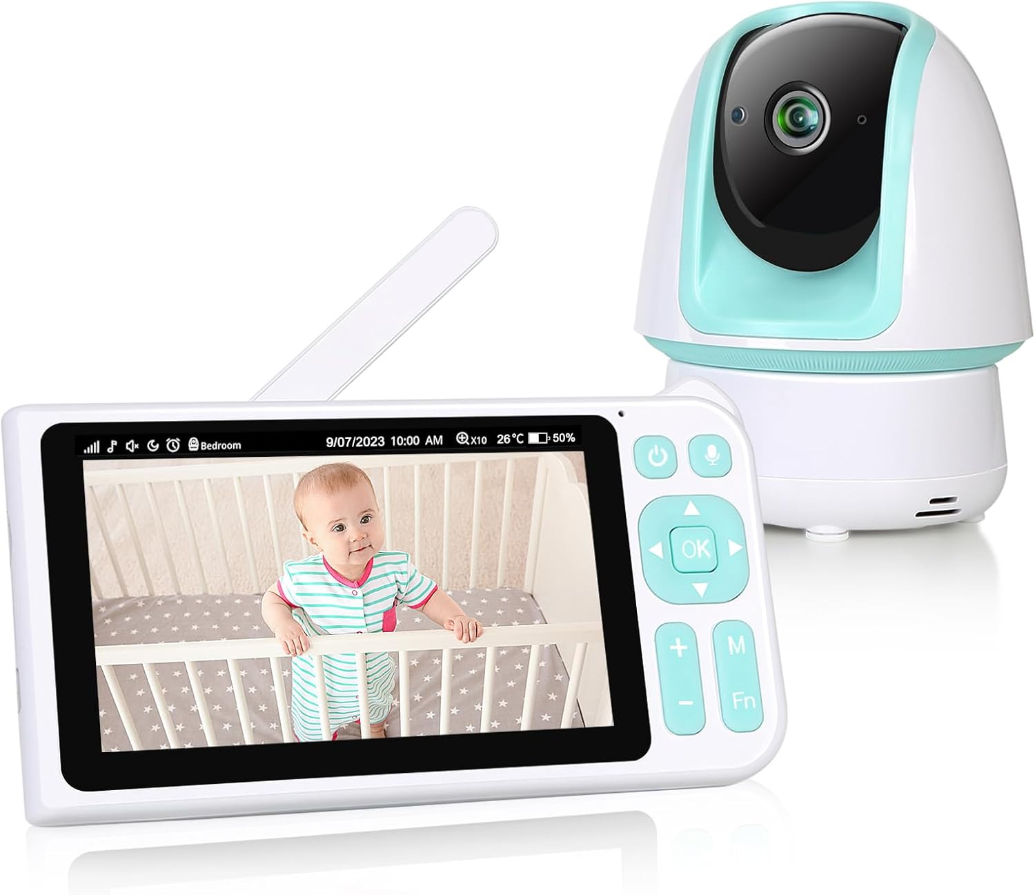 1080P FHD Video Baby Monitor with Camera and Audio, 3000Ft Range, 5&rdquo; Display, No Wifi, 2-Way Audio, Night Vision, Lullabies, 5000Mah Battery and Pan Tilt Zoom image number 3