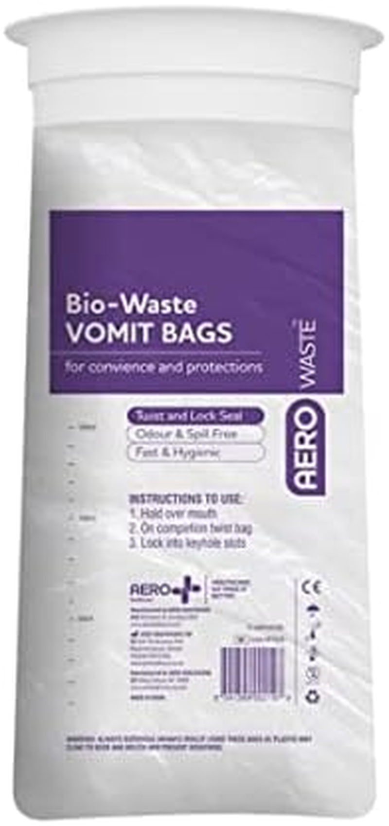 Aero Healthcare Aerowaste Vomit Bag Carton of 50, 50 Count, Pack of 50