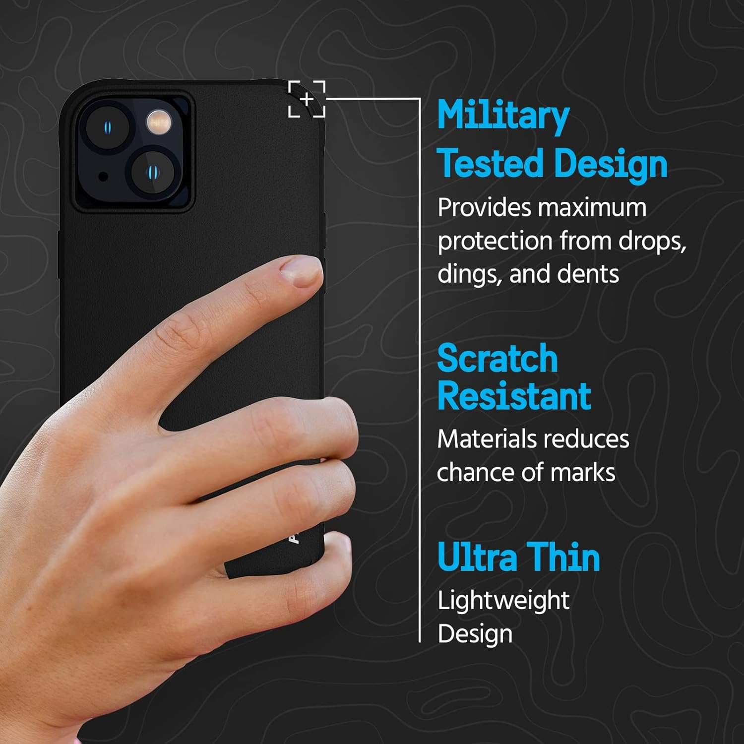 Pelican &ndash; Ranger Series &ndash; Heavy-Duty Protection Case Cover for Iphone 14 plus (2022) Designed to Fit Nicely in Pocket &ndash; 15Ft Drop Protection &ndash; Black - Black image number 2