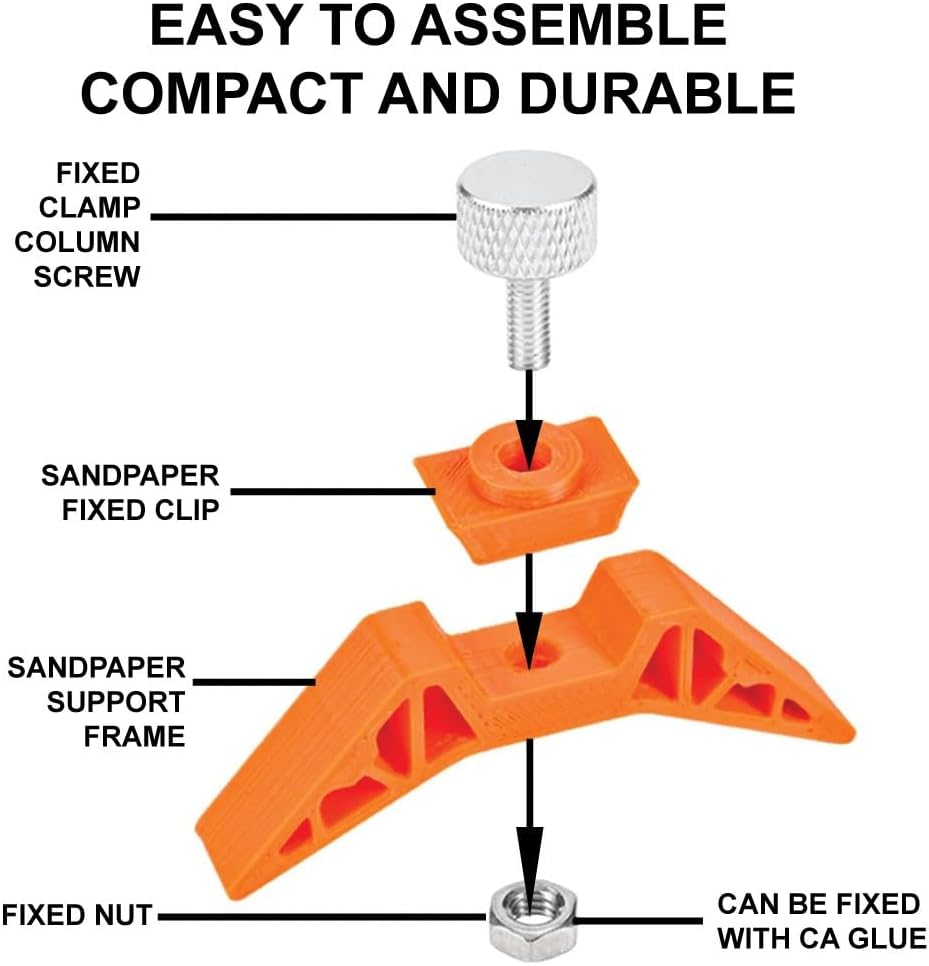 Ickysticky Cylindrical Surface Sander, Aluminium Oxide Sandpaper, Wood, Plastic, Metal, Red image number 5