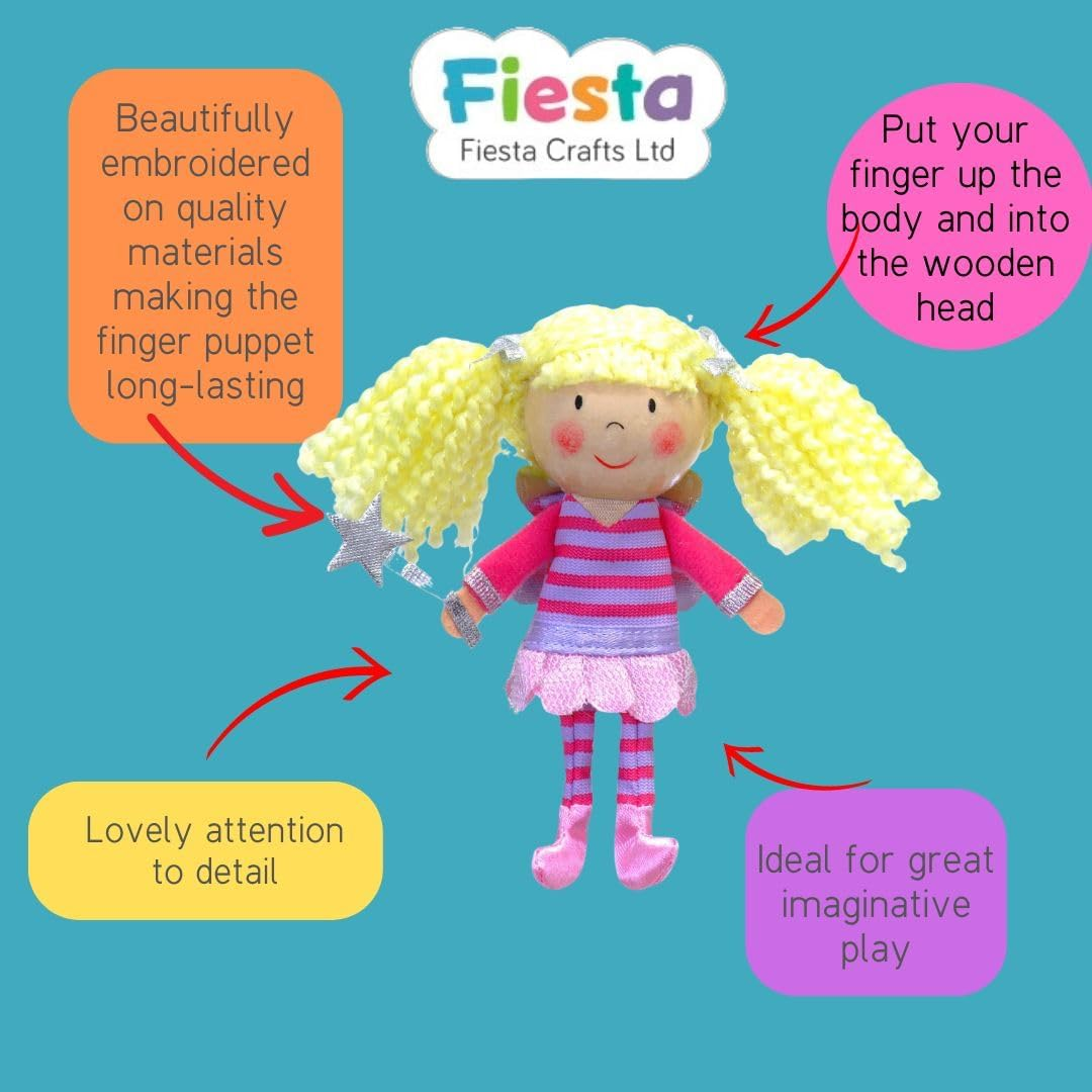 Fiesta Crafts G-1021 Fairy Finger Puppet, Various