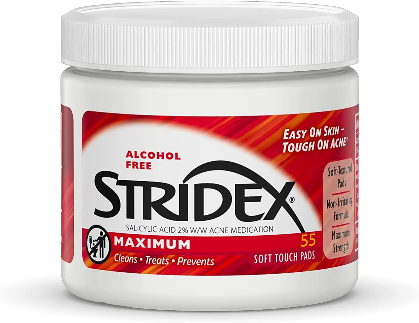 Stridex Strength Medicated Pads, Maximum, 55 Count Pack,2 Pack image number 6