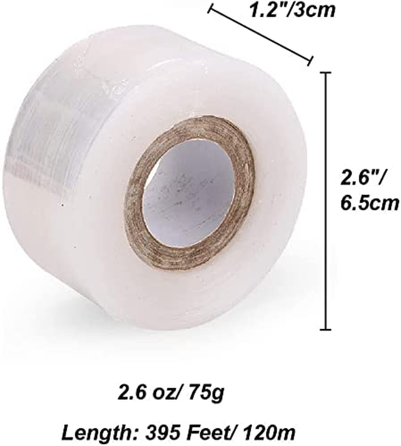 Grafting Tape - 2 Pack Bio-Degradable Moisture Barrier, Stretchable Clear Floristry Film for Fruit Tree Plant