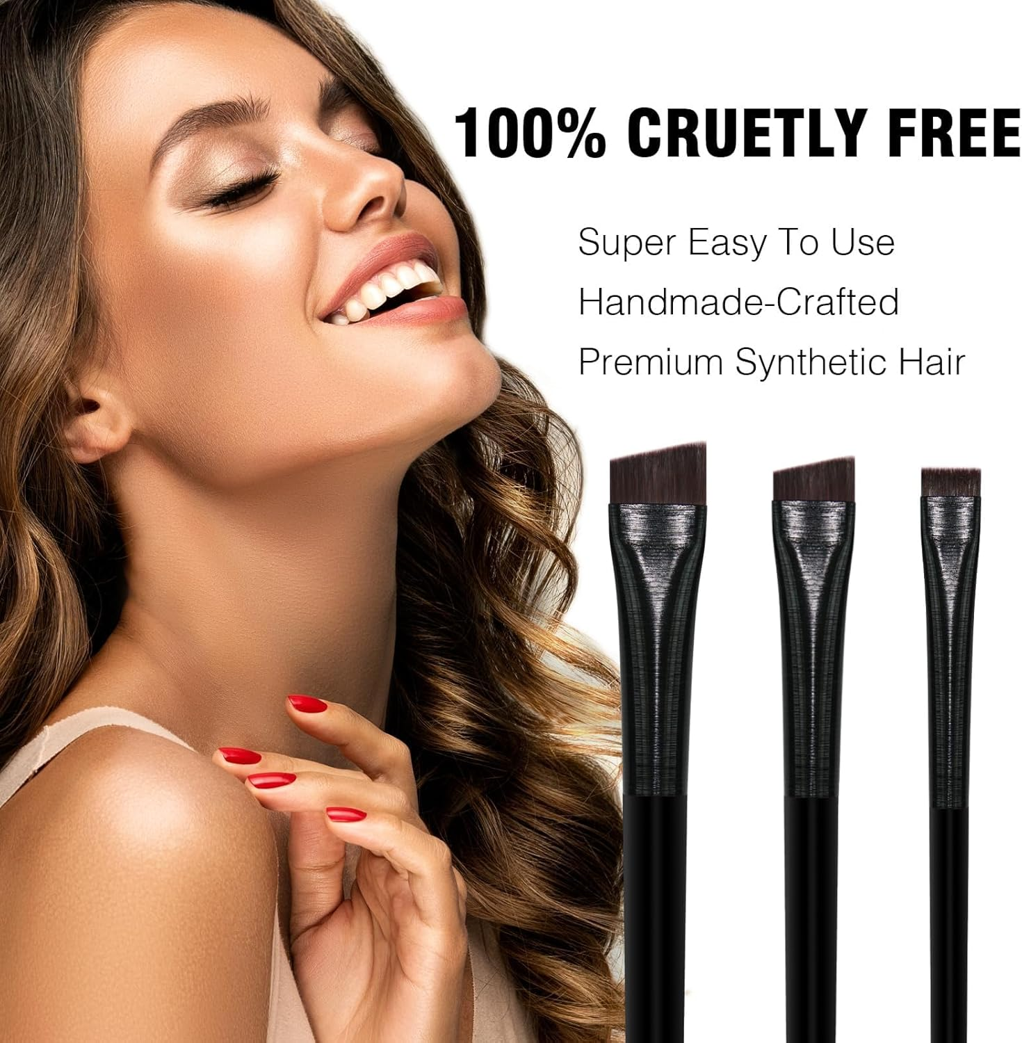 FIENSYDL Eyeliner Brush Brow Tint Brushes Eyebrow Brushes Set Fine Angled Point Angled Slanted Tinting Brushes Ultra Thin Flat Makeup Brush Premium Eyebrow Brush Precision Gel Professional Soft Synthetic Hairs image number 6