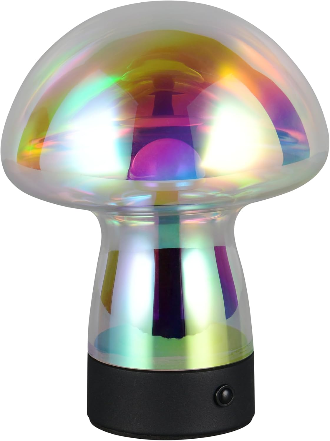 Reality Leuchten Dooley R54981154 LED Battery-Powered Table Lamp Metal Black Matt Glass Smoky-Coloured Includes 1.5 Watt LED, 4-Way Touch