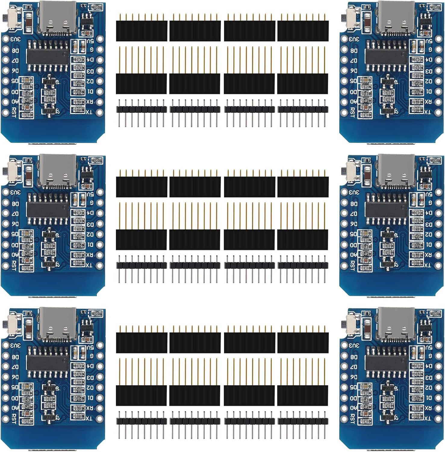 AITRIP 10PCS Wemos D1 Mini V4.0.0 Type-C USB Wifi Internet of Things Board Based ESP8266 4MB Compatible with Arduino Micropython Nodemcu