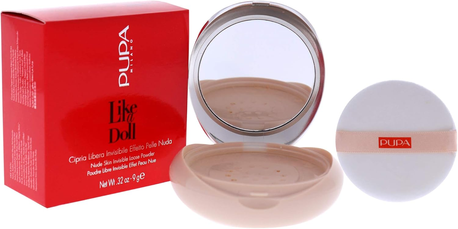 Pupa Milano like a Doll Invisible Loose Powder, Natural Beige, 0.09 G