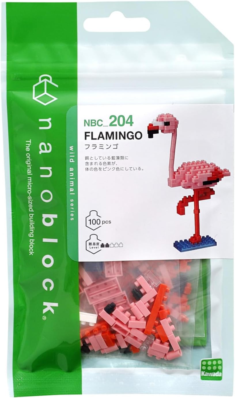 Nanoblock Animals - Flamingo, Nanoblock Collection Series (Box of 6)
