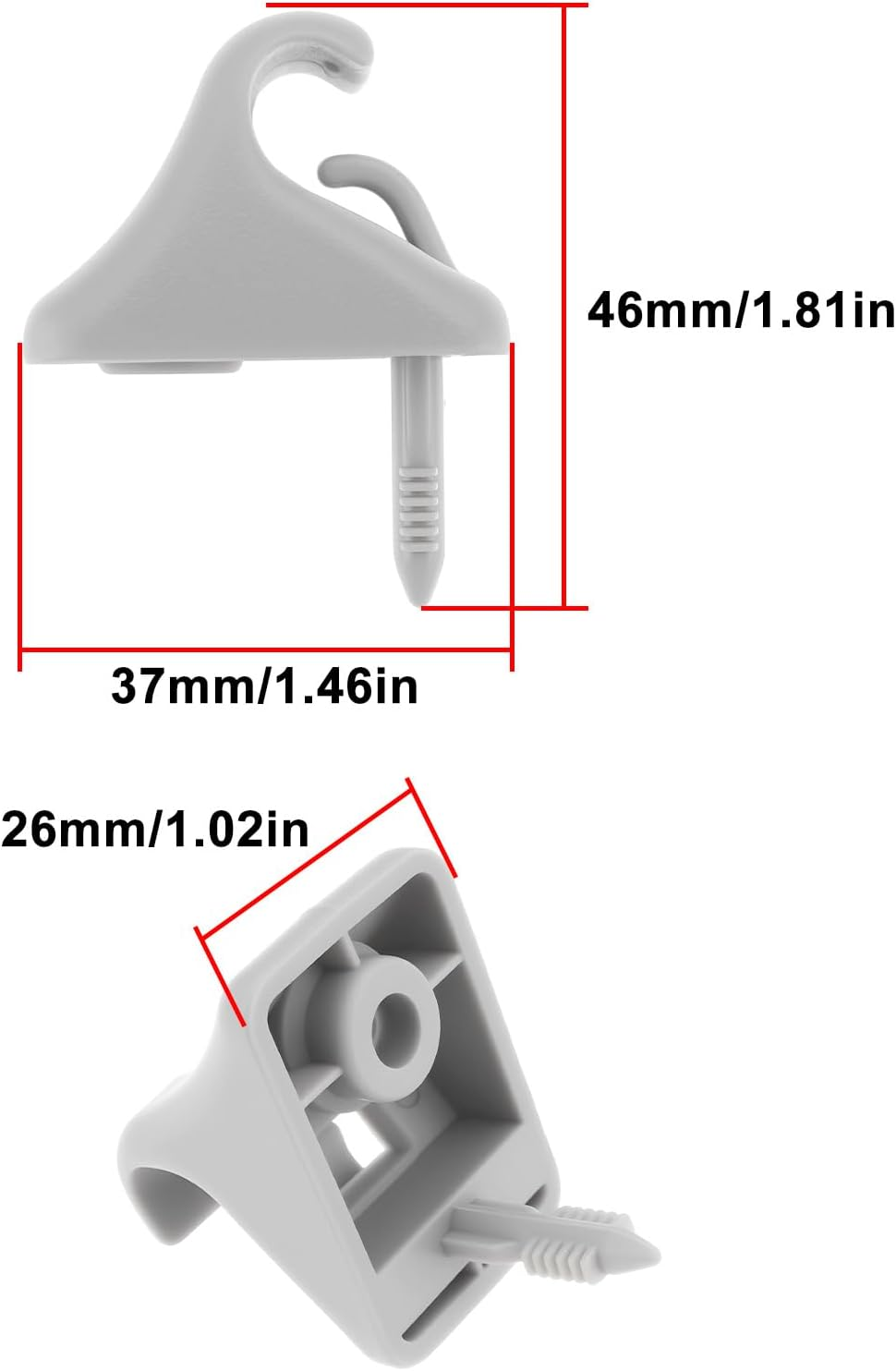 SING F LTD 2PCS Sun Visor Retaining Clips 852351C300QS Compatible with Hyundai Getz 2002-2011 Gray image number 4