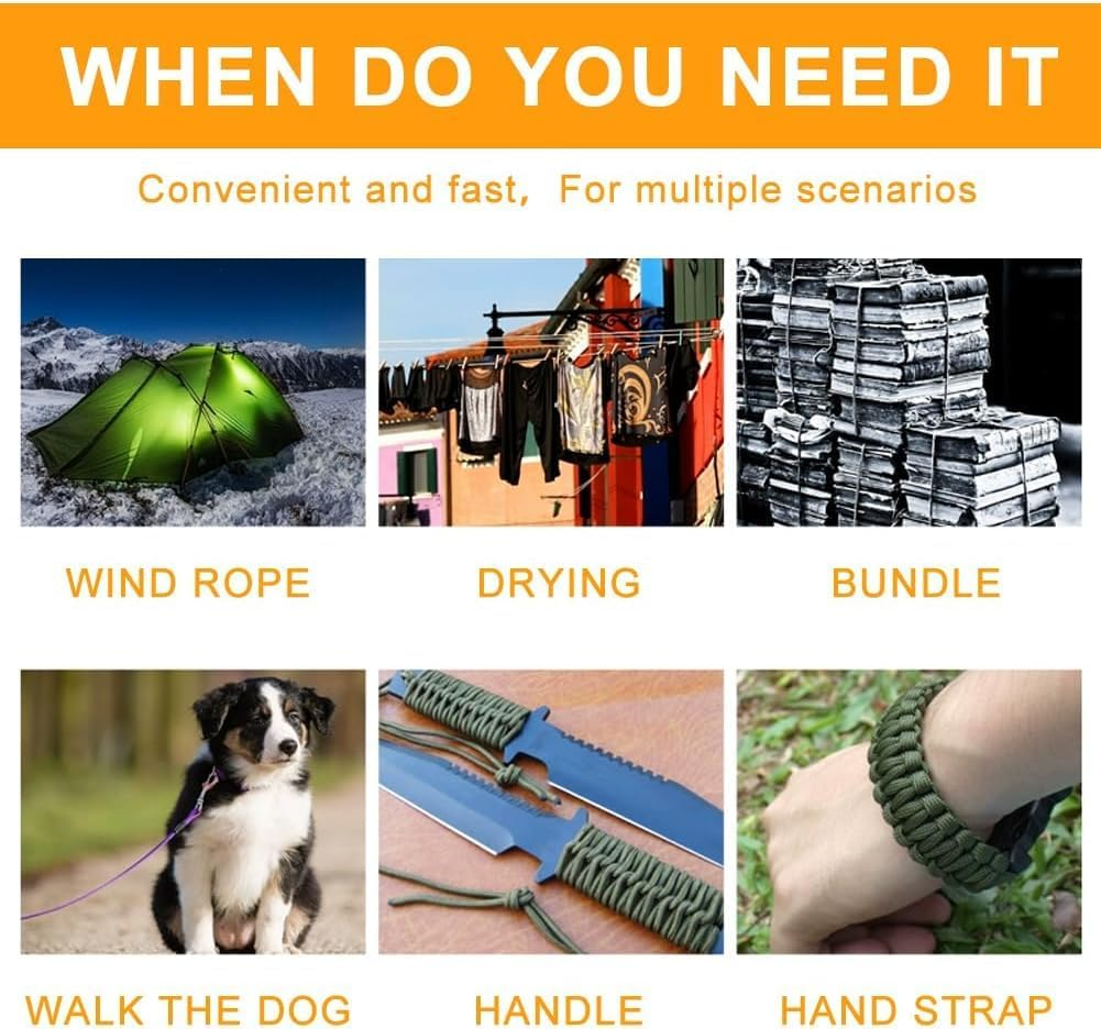 26 Colors Paracord Bracelet Rope 10 Feet 4Mm Parachute Cord Paracord Cord 550 7 Strand DIY Manual Braiding for Outdoor Survival Rope, Lanyards, Keychain, Dog Collar, Carabiner Climbing, DIY Crafting image number 3