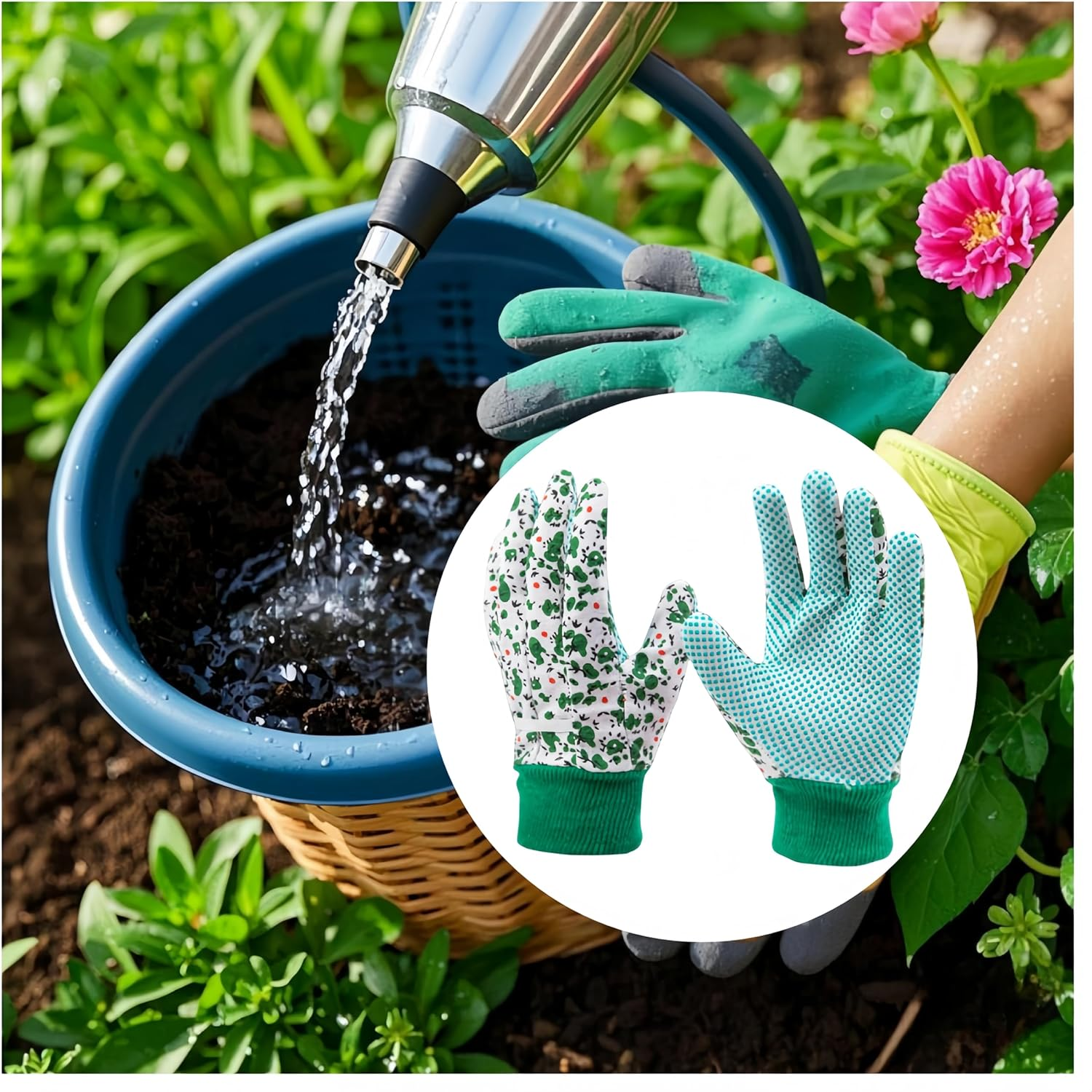 Ai-Oumleef Gardening Gloves for Women,4 Pairsthorn Proof Ladies Work Gloves,Non-Slip Grip Gardening Gloves,Floral Garden Gloves with Elastic Cuffs and Non-Slip for Yard/Farm/Gardening image number 3