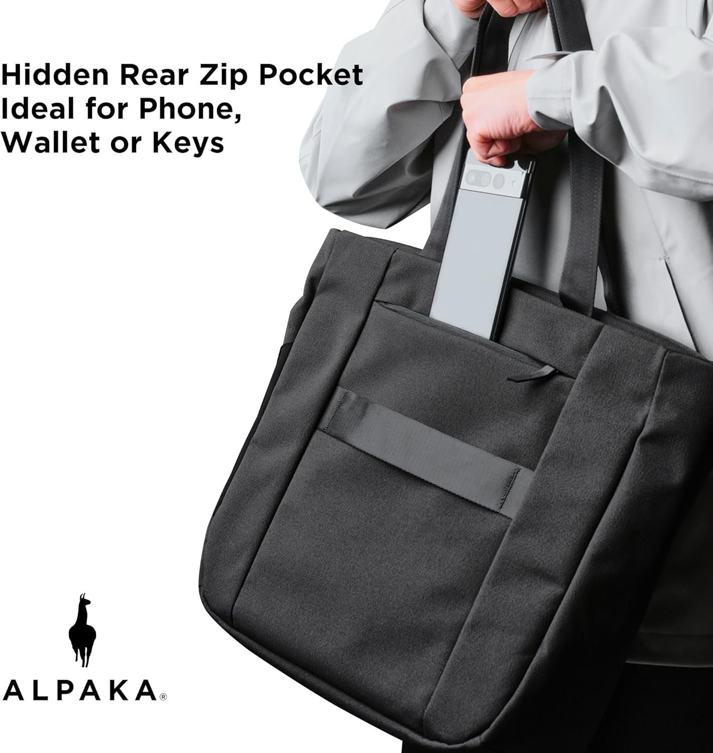 ALPAKA Bravo Tote Bag for 16 Inch Macbook Pro &ndash; Weatherproof 16 Inch Laptop Briefcase for Men & Women, Work Travel Tote (Black) image number 4