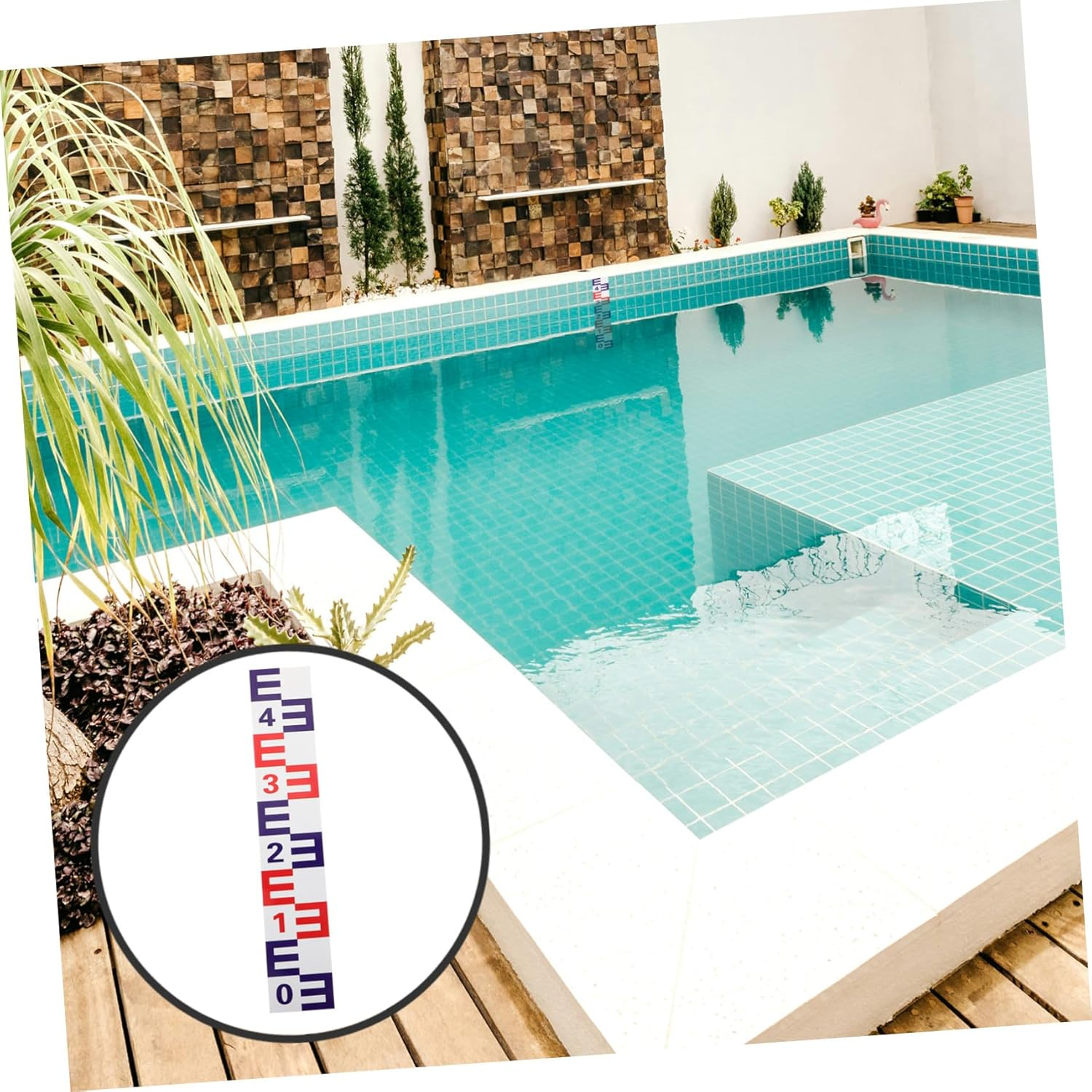 Water Level Measuring Sticker Self-Adhesive Water Gauge Decal with Reflective Aluminum Surface for Pools Ponds and Humid Environments image number 3