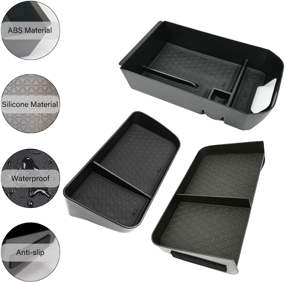 Toyota RAV4 2019-2025 Center Console Organizer Tray, ABS Dashboard Storage Box for RAV4, Fits 2019-2024 Models for Cups, Phones, and Keys (3 Pcs） image number 3