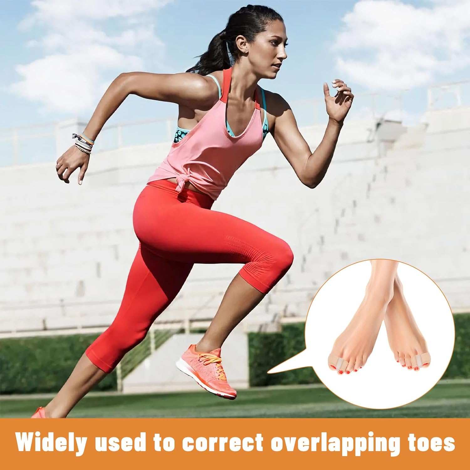 Toe Separators, 6Pcs Bunion Corrector for Men and Women, Toe Spacers with 2 Loops, Bunion Corrector Relief, Big Toe Straightener for Overlapping Toe, Breathable Toe Spreader (S and L)