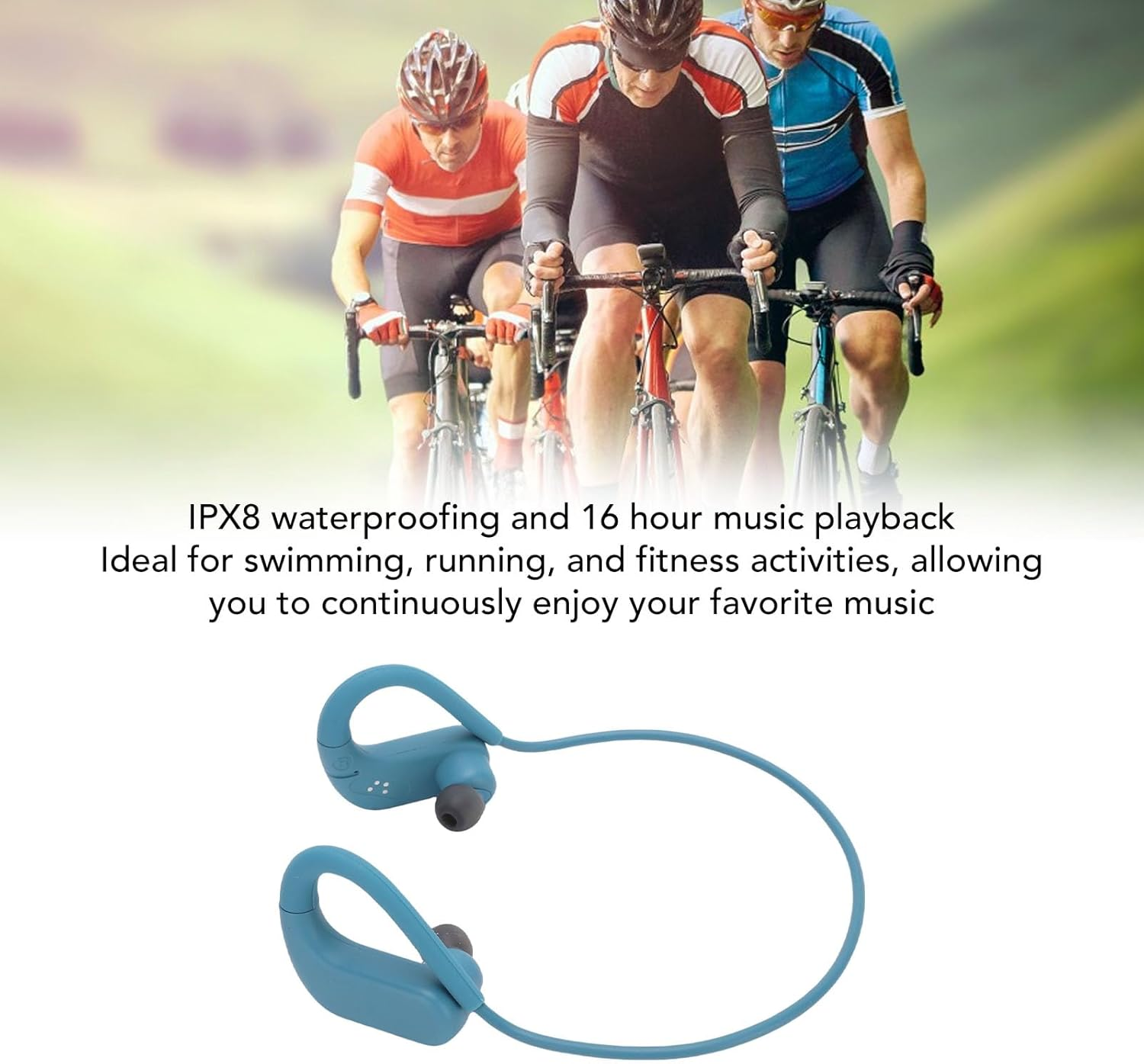 Denash Bone Conduction Headphones, IPX8 Waterproof Swimming Earphones, Bluetooth 5.4 & 8GB MP3 Mode, 16H Battery for Triathlon/Lap Swimming image number 5