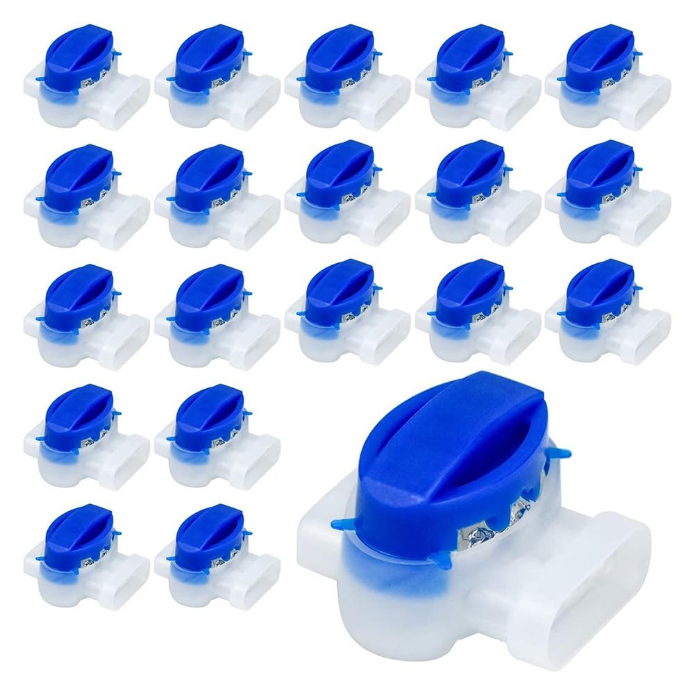 3 Way Wire Connectors Locks Wire Connectors, Electrical IDC 314-Box Wire Connectors Self-Stripping Pigtail Connectors,Crimp Gel Filling Robot Lawn Mower Outdoor Garden Irrigation Application(20Pcs) image number 2