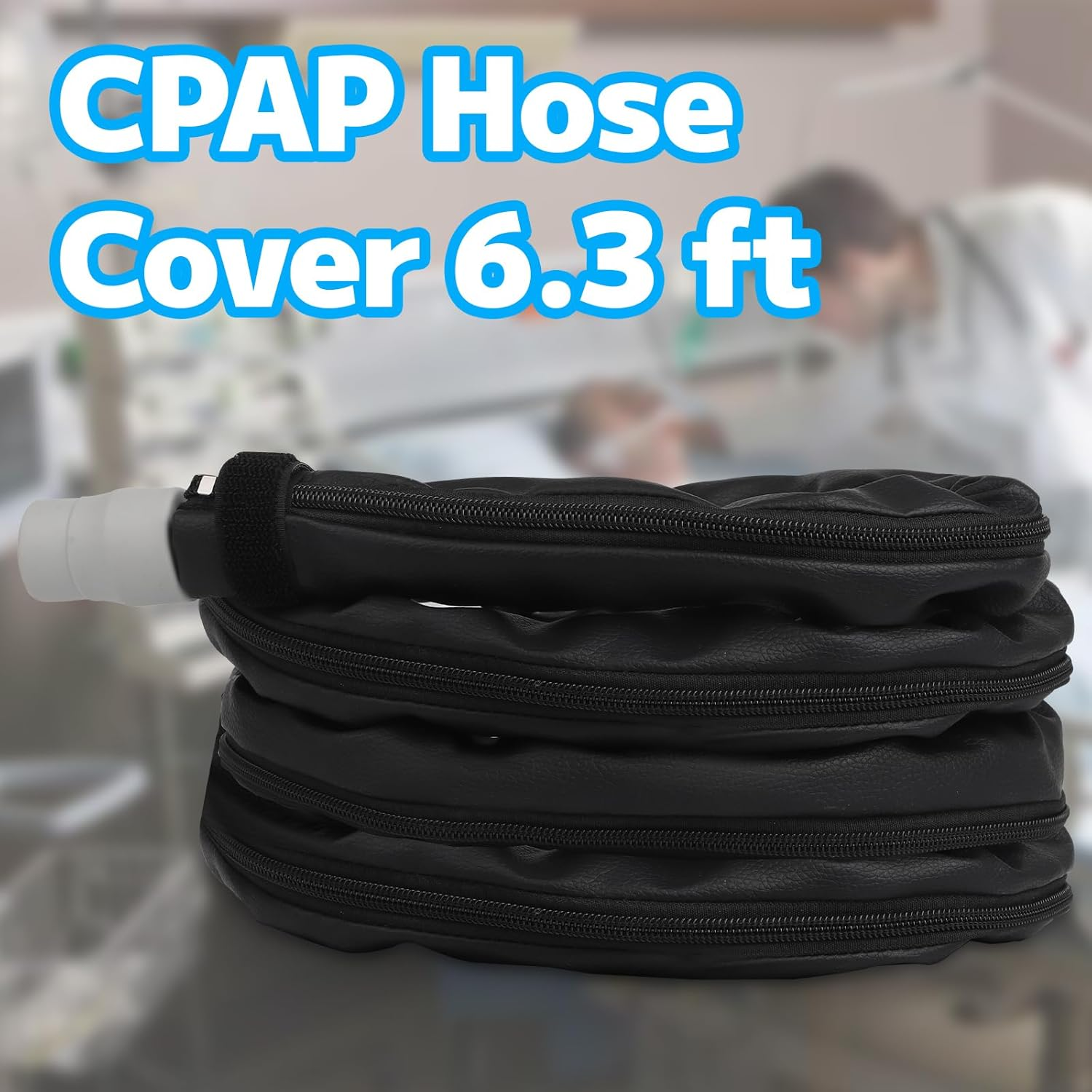 6.3Ft CPAP Hose Cover for Resmed Climatelineair Airsense 10 & 11, Waterproof CPAP Hose Cover, Double-Sided Wrap Full Zipper,Universal Heated Tubing Protection and Prevent Condensation Cover image number 3