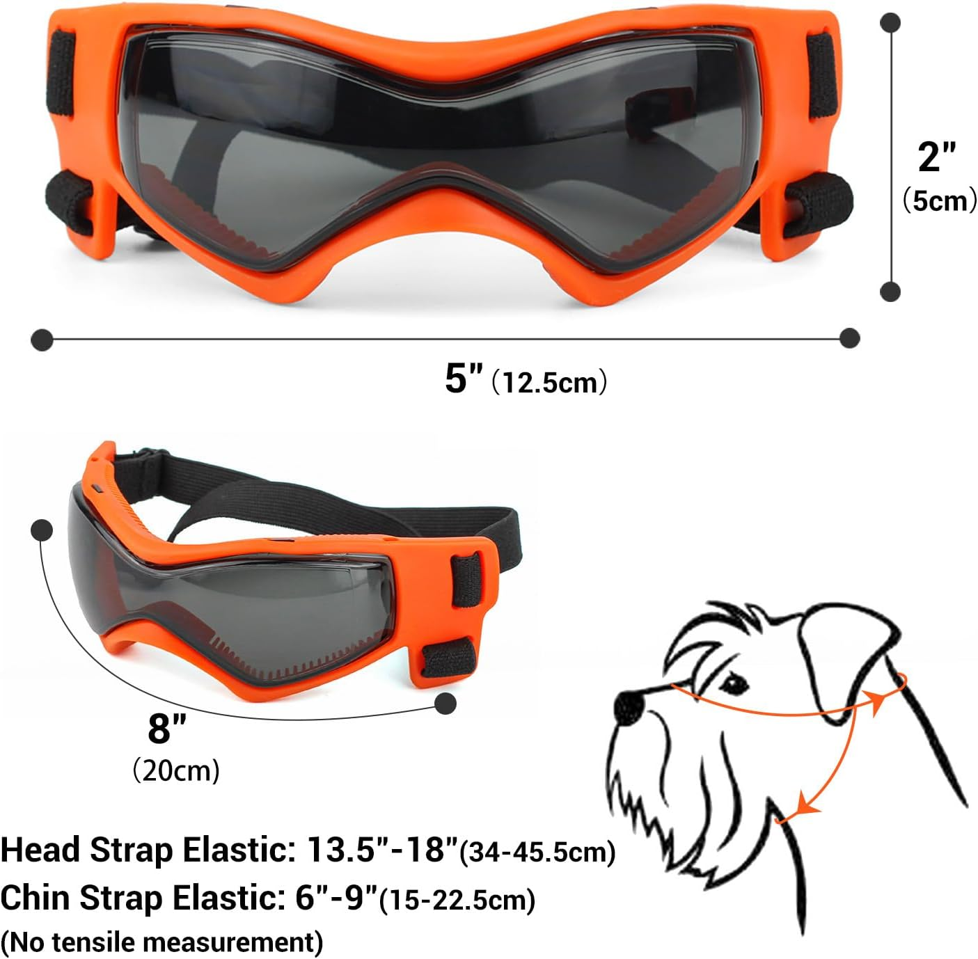 NAMSAN Dog Eye Protection Sunglasses Easy Fit Stylish for Small Medium Dogs Orange image number 5