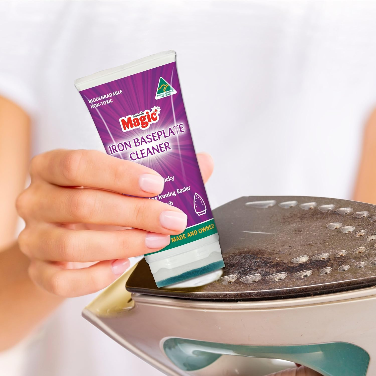 Magic Iron Baseplate Cleaner 50G - Formulated to Remove Build-Up, and Residue from the Baseplate of Your Iron image number 2