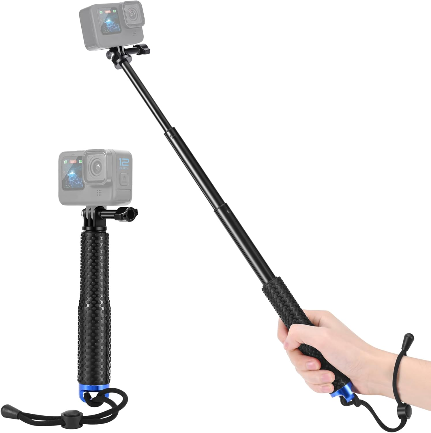19&rdquo; Waterproof Selfie Stick for Gopro, Portable Extension Monopod Pole for Gopro Hero 13/12/11/10/9/8/7/Max, DJI Osmo Action 5 Pro/4, Insta360 Ace Pro, Akaso Action Camera image number 3