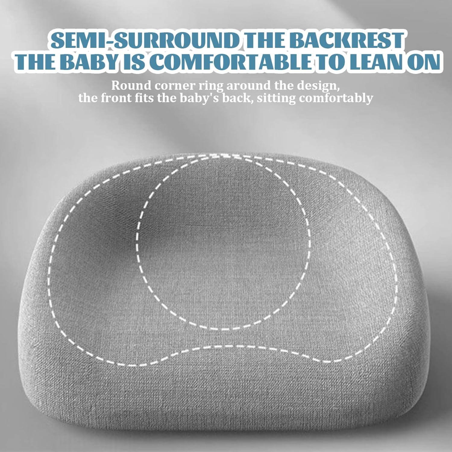 Children Booster Seat, Toddler Booster Seat Square Dismountable Booster Seat with Adjustable Safety Belts Non-Slip Reusable Children Booster Seat for Home, Restaurants, Grey image number 3