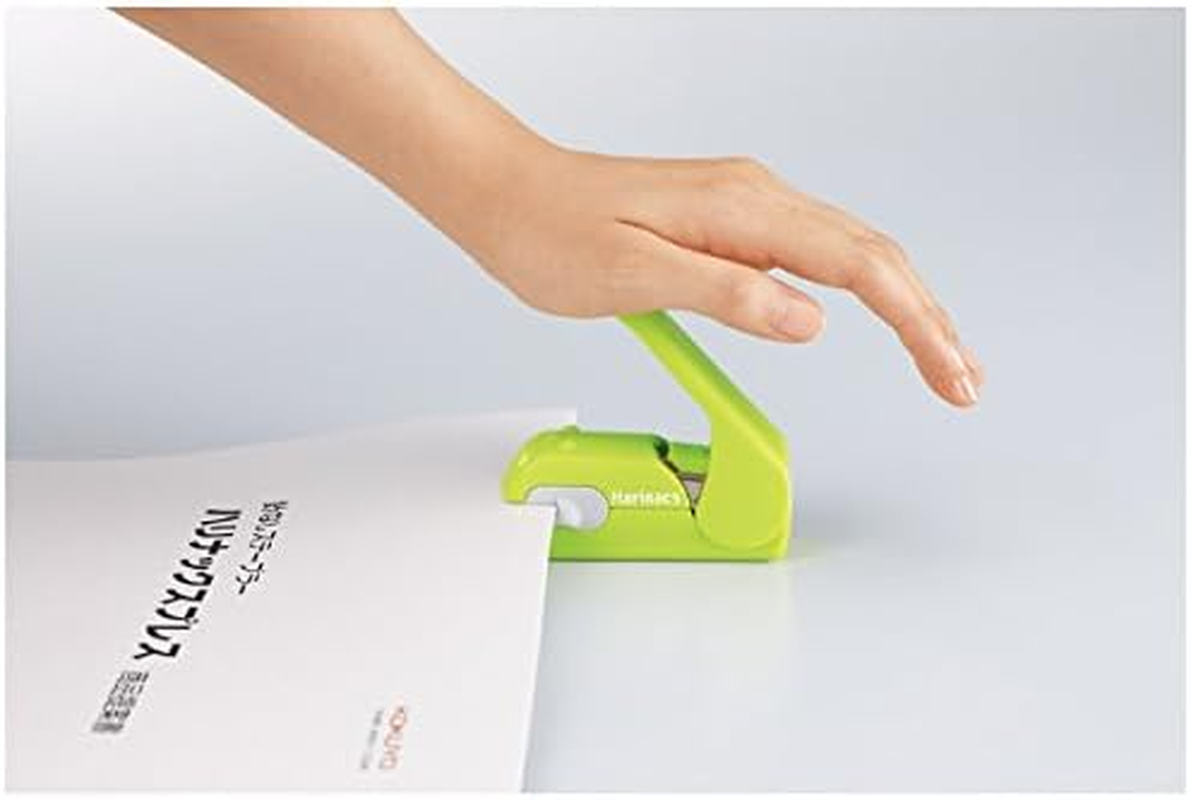 Japan Kokuyo Harinacs Press Stapleless Stapler Stationery Green