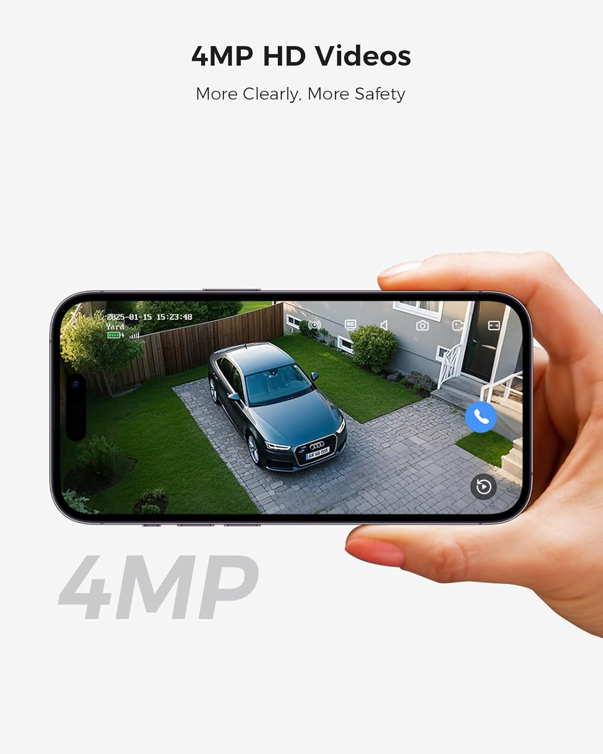 Hiseeu Security Cameras Wireless Outdoor, 4 Cam-Kit, 2.4G, 5G Wifi Pro 400Ft, No Monthly Fee, Solar-Powered, Home Security Cameras System with PIR/AI Detection, 2K Color Night Vision (4 Cam-Kit) image number 5