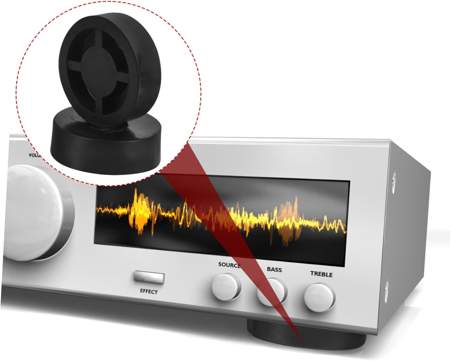 COHEALI 4Pcs Speaker Isolation Pads and Rubber Feet Vibration Absorbers for Amplifier, Subwoofer, and Turntable Audio Equipment, Non-Slip 45X15Mm Isolation Feet for Home and Studio Use image number 6