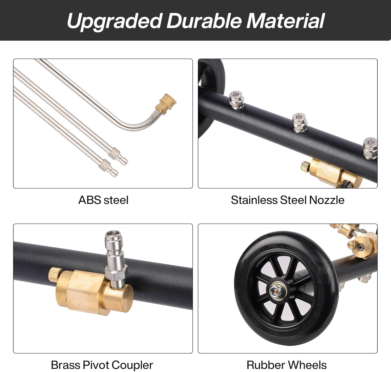 Pressure Washer Undercarriage Cleaner, 16 Inch Undercarriage Washer, Pressure Washer under Car Cleaner with Straight Extension Wand, 4000 PSI image number 3