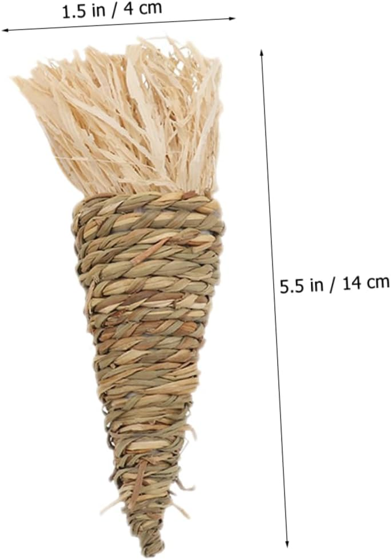 Levemolo 3Pcs Carrot Toy for Rabbit Guinea Pig Hamster Chewable Supply Hay for Bunny Enrichment Small Animal Molar Toy image number 5