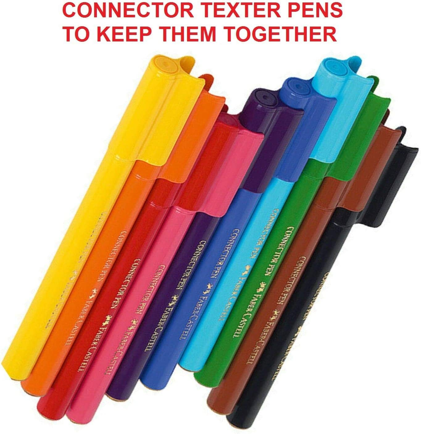 Faber Castell 48 Pack Texters Connector Pens Art Drawing Texta Colouring Kids image number 4