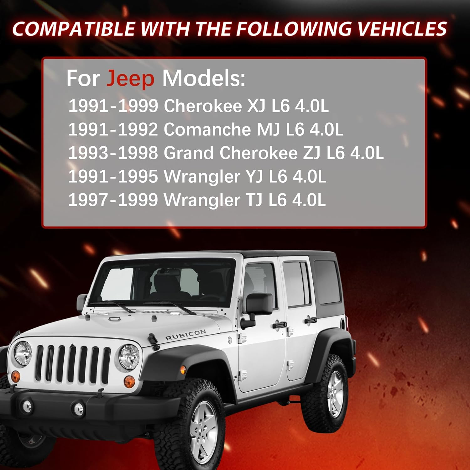 RLP Silicone Spark Plug Wires Set Blue 8.0Mm Compatible with Jeep 91-99 Cherokee 91-92 Comanche 93-98 Grand Cherokee 91-99 Wrangler L6 4.0L Replace 56041856AA - Pack of 7 - Red image number 6