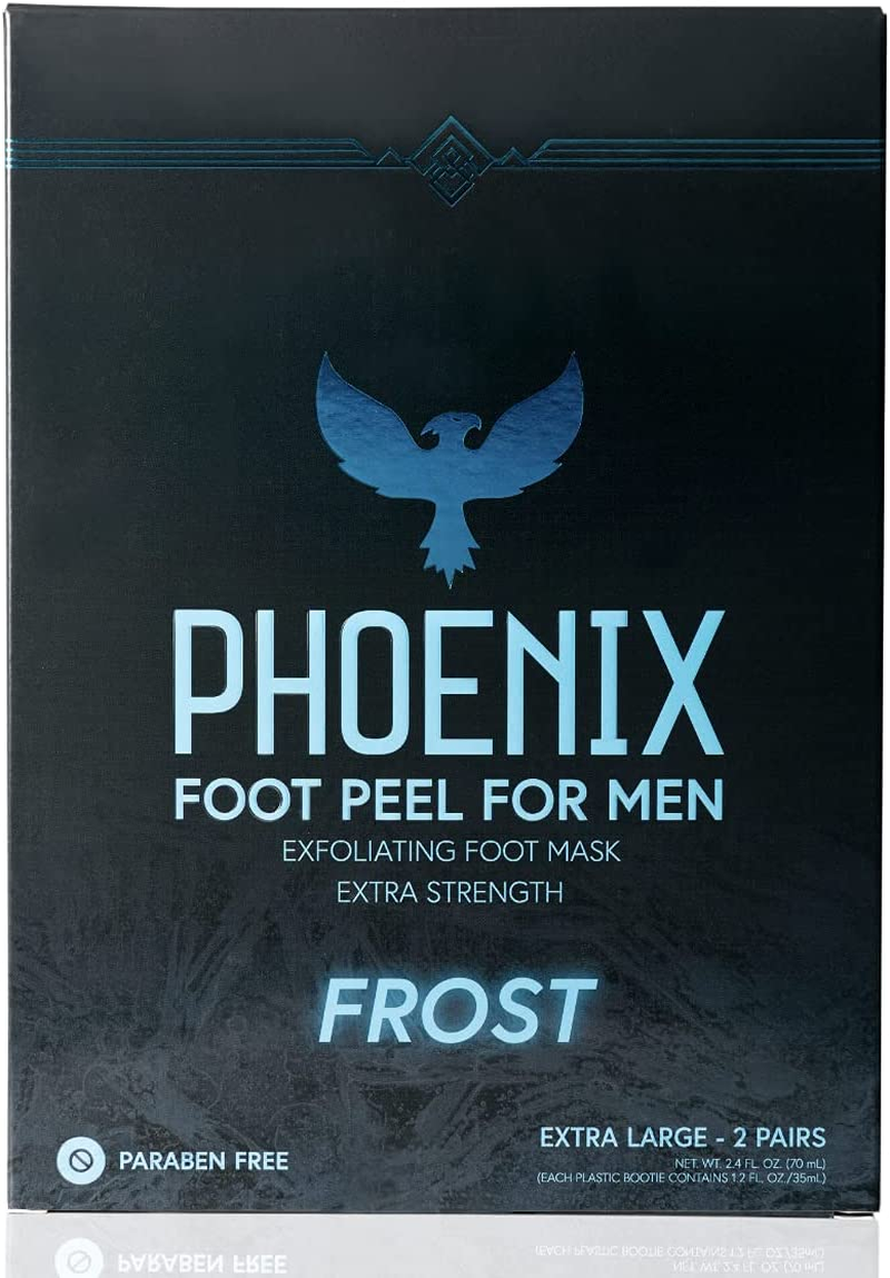 Phoenix Foot Peel (Pack of 2) for Men - Extra Large - Extra Strength - Menthol - Exfoliating Dry Feet Treatment - Callus Remover - Paraben Free image number 4