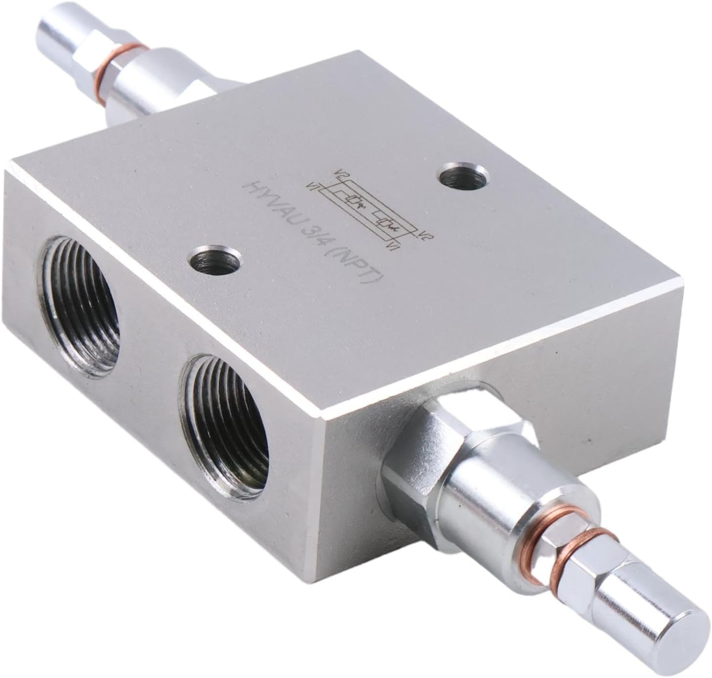 HOLDWELL Dual Crossover Hydraulic Relief Cushion Valve DCRV110-12N 3/4&rdquo; NPT Ports 30 GPM Max Flow