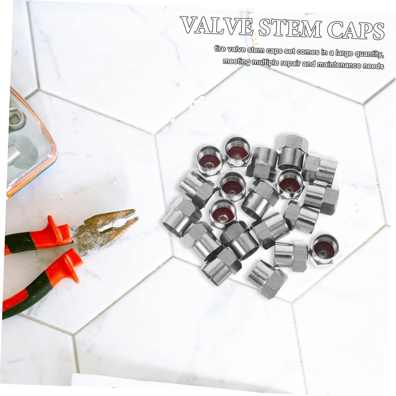 20Pcs Car Tire Valve Stem Caps Wheel Valve Covers Automotive Exterior Accessories Dustproof Replacement Kit for Cars Trucks Motorcycles image number 2