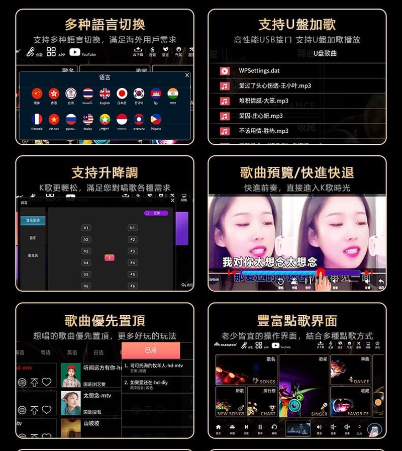 New Inandon Karaoke Player KD9MAX, 18.5 Inch Capacitive Touch Screen, 570K Cloud Song Library,Youtube Online Play Fit for Home Party Bar, 6T image number 6