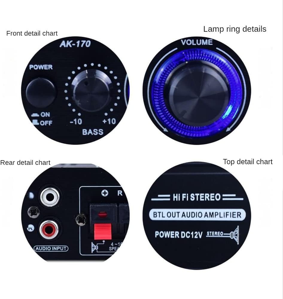 Aribrnten Power Amplifier Fm Radio Mini Amplifier 400W Hifi Mini Hifi Audio Power Amplifier Audio Amplifier Ak170 Audio Amplifier image number 6