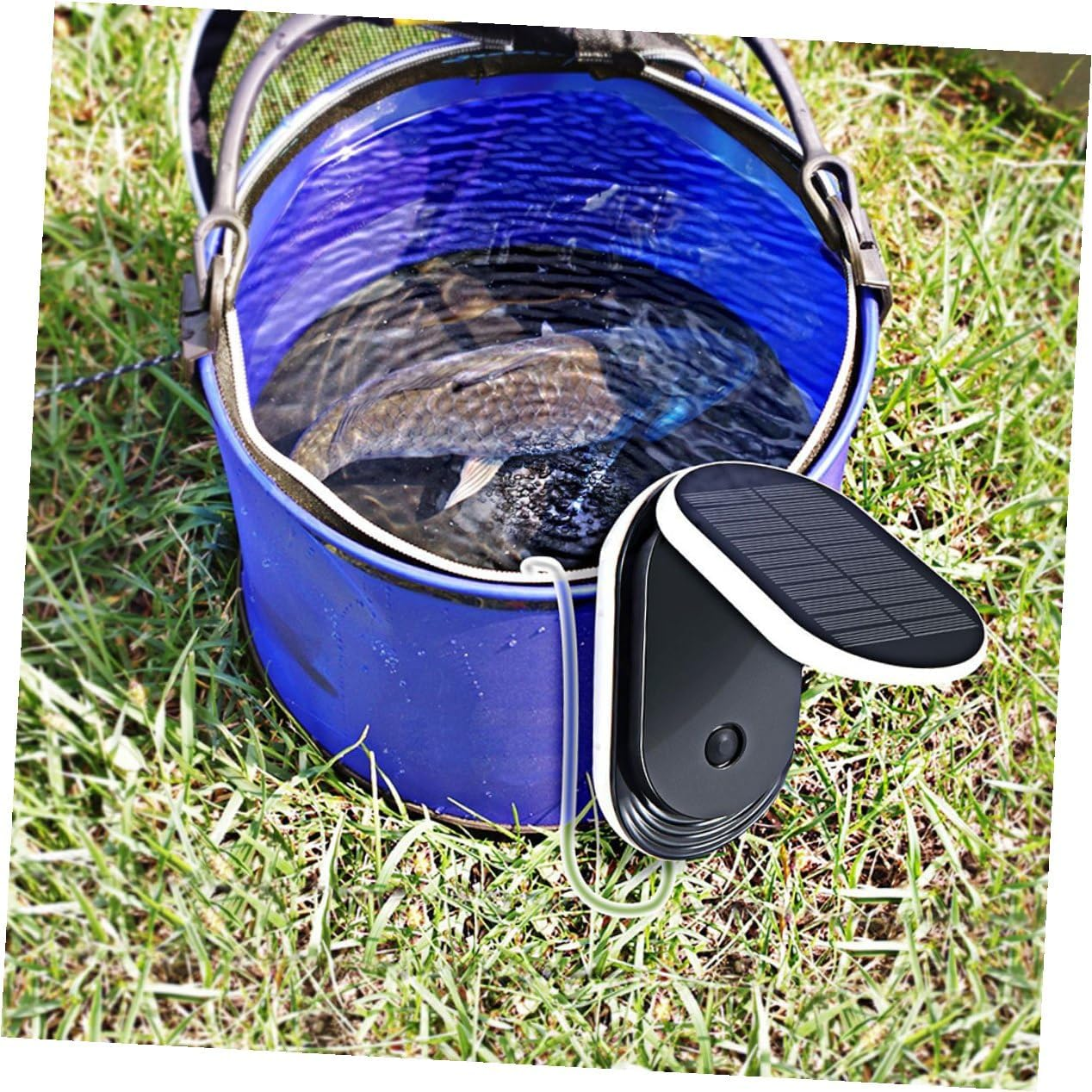 UKCOCO Solar Oxygen Aerator Pump with Copper Core and Built Lithium Battery Portable Hydroponic and Air Pump for Outdoor Use Wear-Resistant Emergency Oxygen Supply image number 2