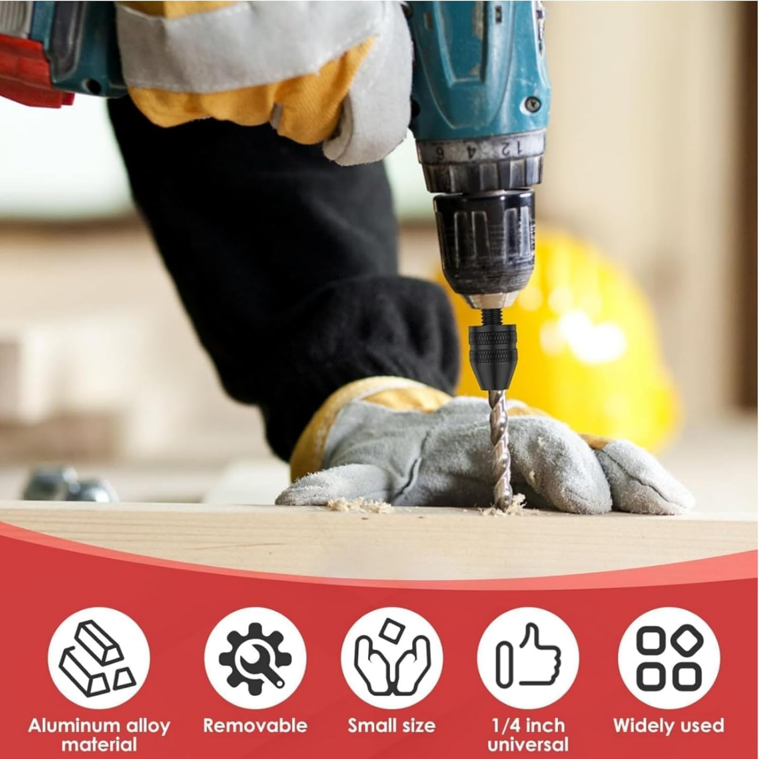 2 Pieces Keyless Drill Chuck - 1/4 Inch Hex Shank Drill Bit Adapter, Quick Change Extension Adapter for Impact Drill Tools (0.3-6.5Mm & 0.3-3.6Mm)