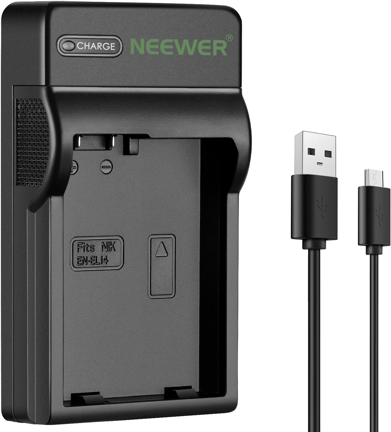 Neewer Slim Fast Micro USB Battery Charger for Nikon EN-EL14 En-El14A, Nikon D3200, D3100, D5500, D5300, D5200, D5100, D3300,DF DSLR, Coolpix P7800, P7700, P7000 Cameras, Multi Charging Option image number 5
