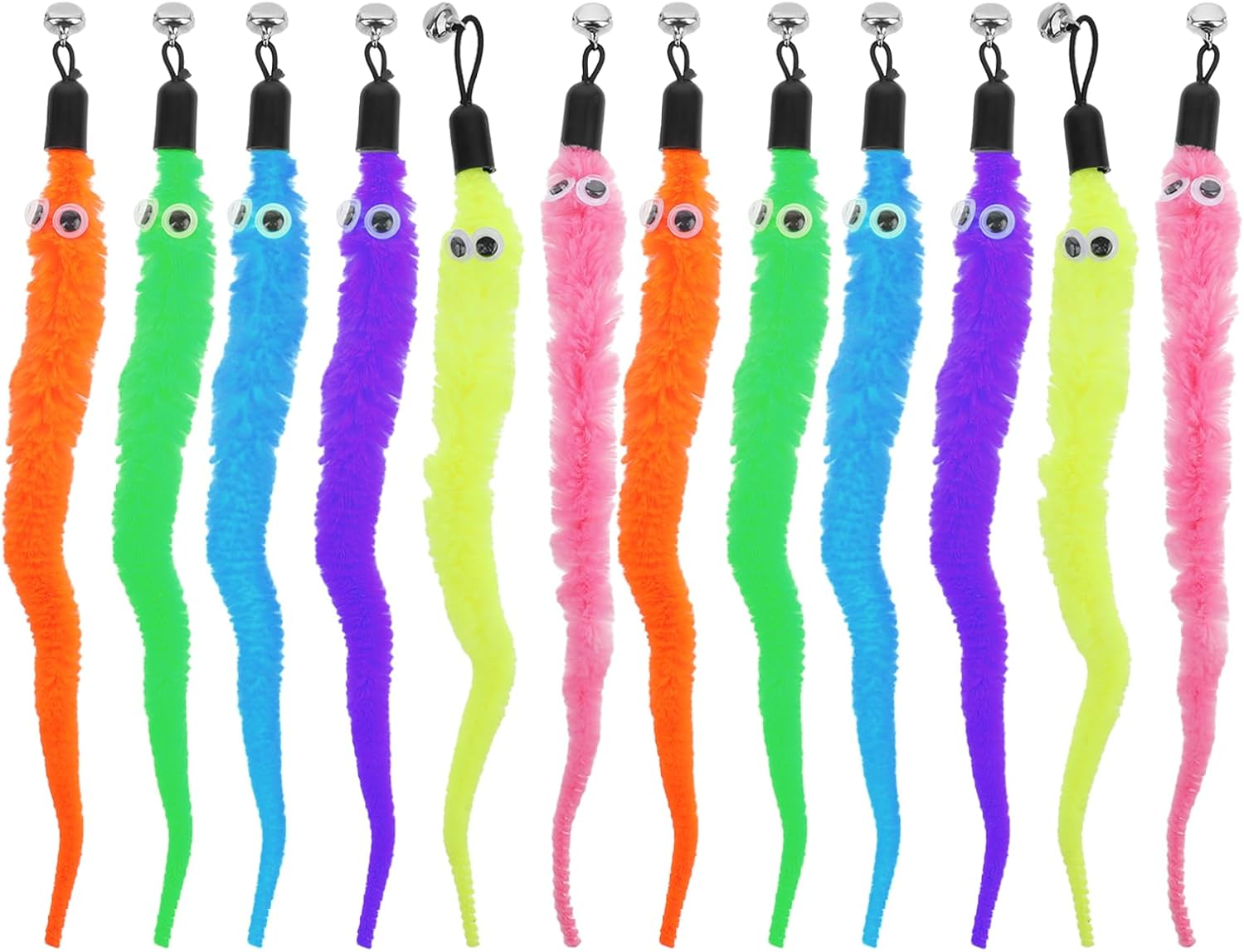 Vin Beauty Cat Wand Attachments 12 Pcs Cat Worm Toy Refills for Cats, All Breed Sizes, Indoor Use image number 4