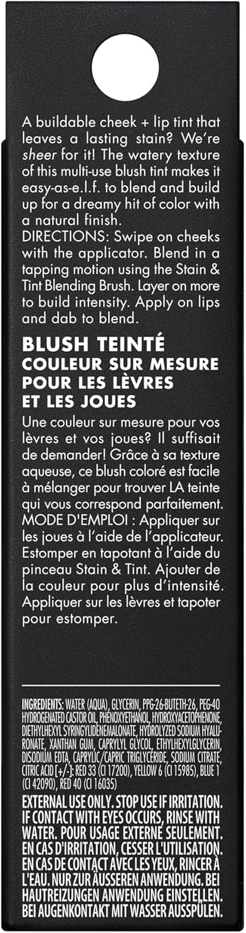 E.L.F. Sheer for It Blush Tint, Multi-Use, Long-Lasting Lip & Cheek Makeup, Creates a Natural Flush Finish, Vegan & Cruelty-Free, Left on Red image number 6