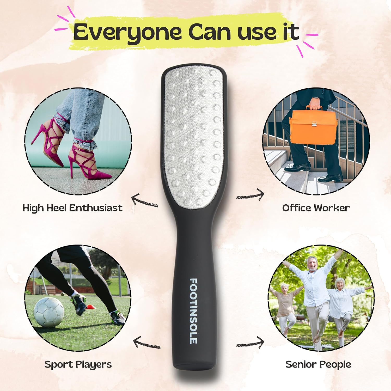 Dual Sided Foot Files Callus Remover - Foot Care Pedicure Stainless Steel File to Removes Hard Skin on Wet or Dry Feet (Gold) image number 1