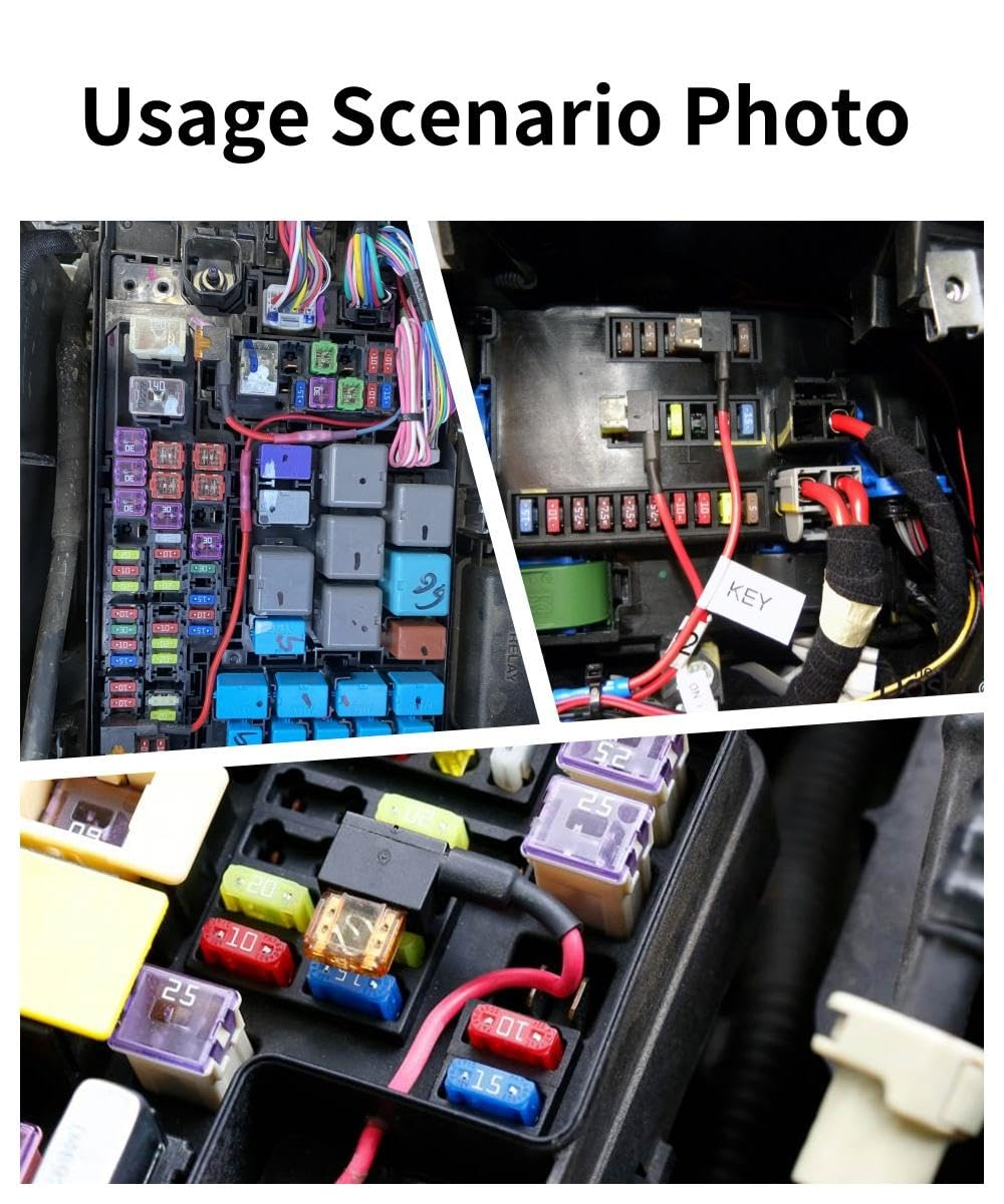 LUXINFODIO 16 Pack 4 Types, Upgraded 12V Car Add a Circuit Fuse Tap Kit - Standard Mini Micro2 and Low Profile Mini Fuse Taps, ATO ATC ATM APM Fuse Adapter Jumper for Cars Trucks Boats image number 5