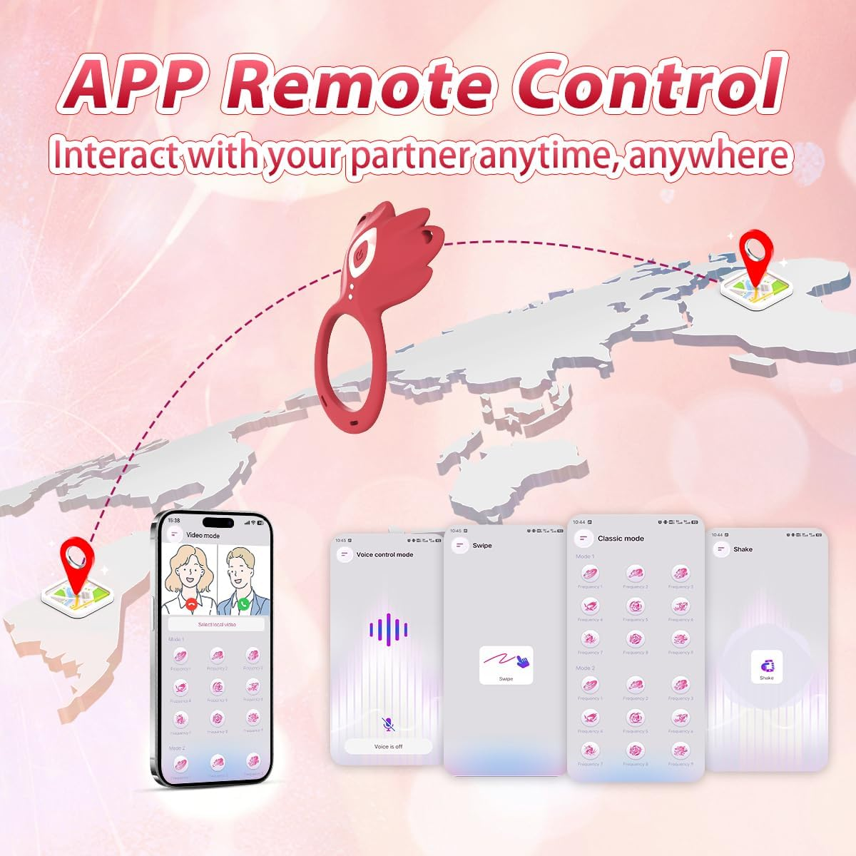 Adult Sex Toys Wearable Panty Vibrator,Female Sex Toy with 9 Vibration Modes,Vibrating Penis Ring Clitoral Stimulator,Couple Sex Toy with APP Control Vibrators for Women Men Sexual Pleasure image number 2