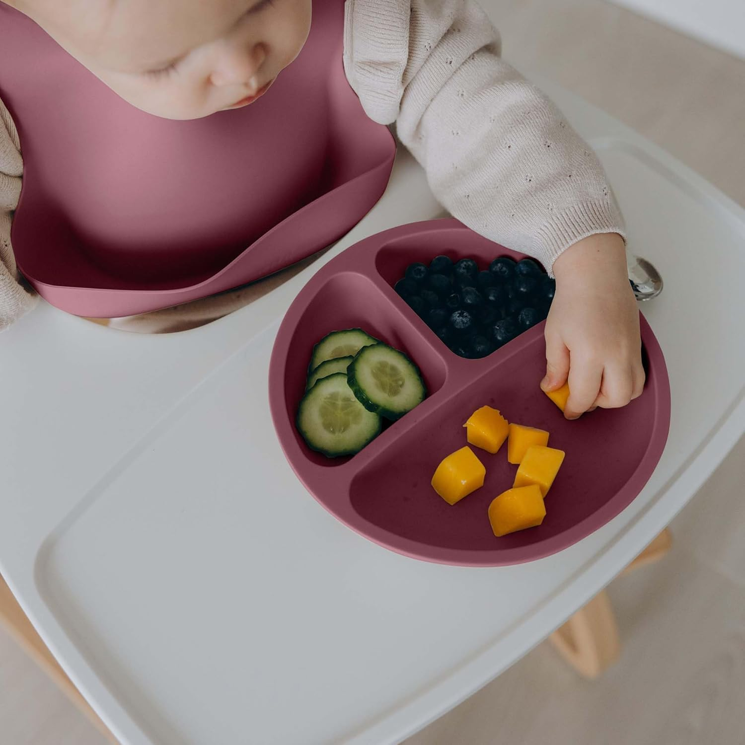 2 Piece Silicone Suction Plates for Babies & Toddlers - 2 Piece Divided Baby Feeding Dish Set, Unbreakable & Travel-Friendly image number 3