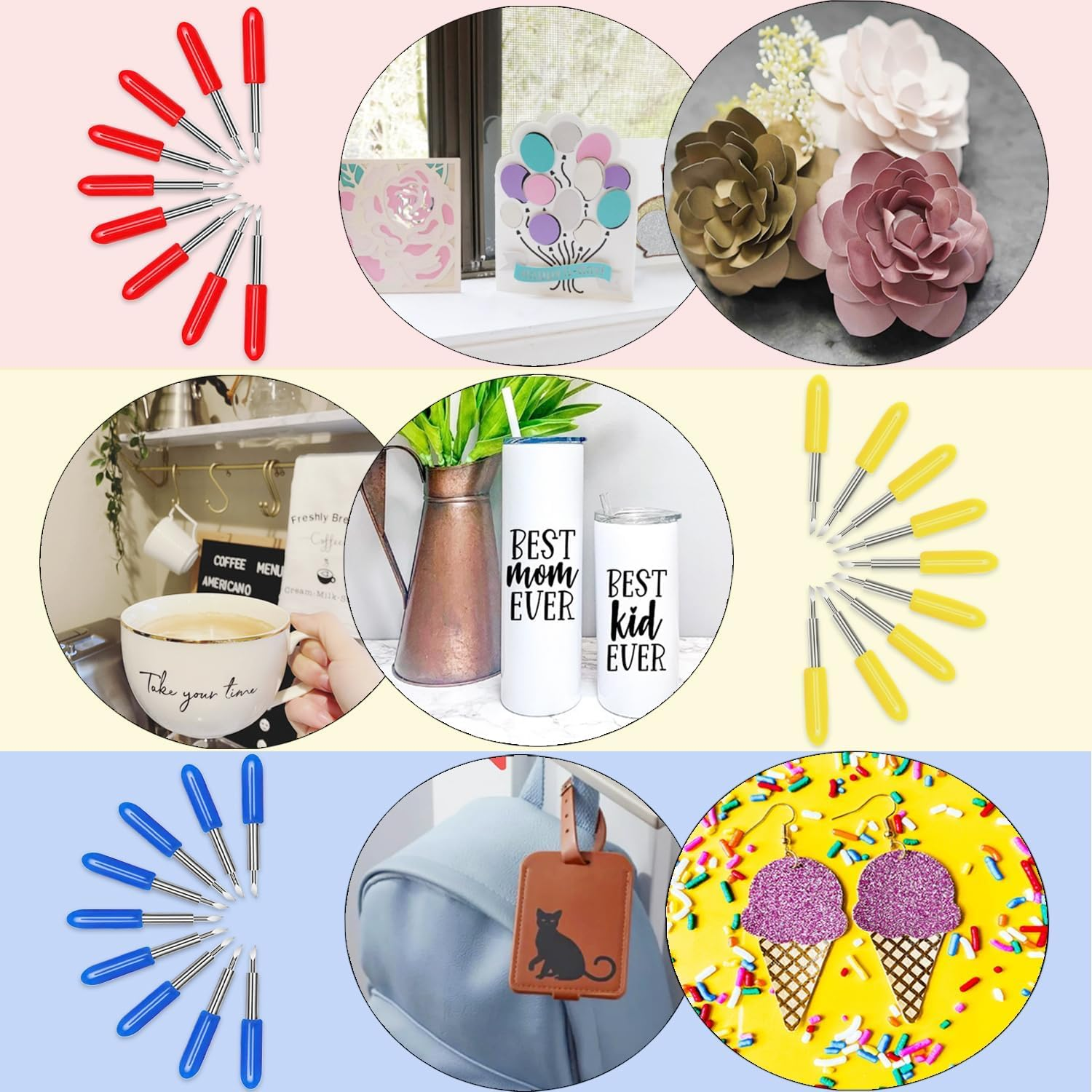 40PCS 60 Degree Deep Cut Replacement Blades for Explore Air 2 Air Maker Expression Vinyl Fabric Cutting Blades image number 2