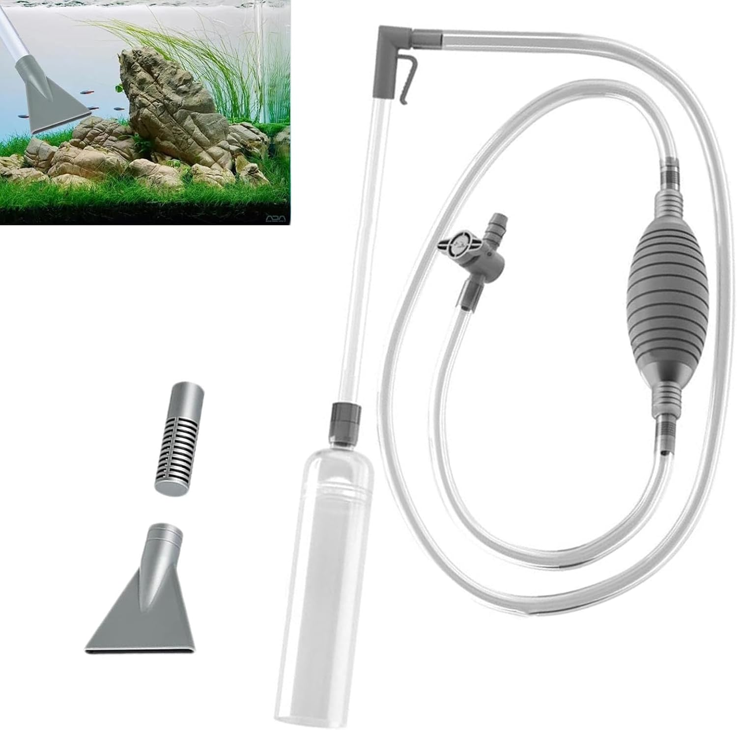 Aquarium Gravel Cleaner, Fish Tank Gravel Cleaner, 3.0M Water Changer Vacuum Cleaning Tools Siphon Universal Quick Pump Aquarium Water Changing Sand Cleaner for Aquarium Water Filter image number 5