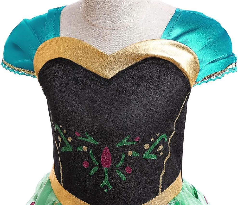 Dressy Daisy Ice Princess Coronation Green Costume Tulle Dress with Accessories for Baby Toddler Kids Girls Halloween Birthday Party Fancy Outfit image number 5